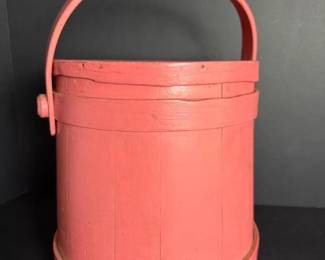 037 antiquepinkpaintedwoodenfirkinpantr