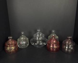 221 setof6apothecaryjarswithlids