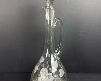 129 clearglassdecanterwithstopperfloral