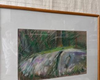 066 framedoriginalpisgahrockoilpastell