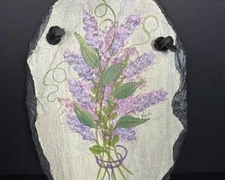 227 handpaintedlavenderslatewallplaque