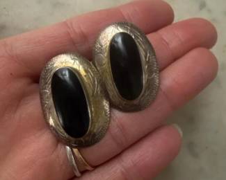 008 paj925sterlingsilverovalblackonyx