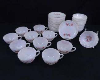 46 Piece Fire King Fleurette Set