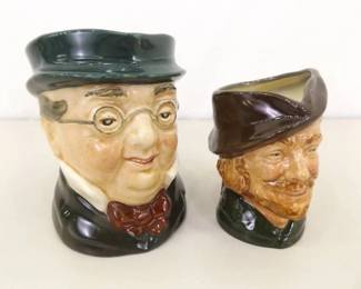 2 Royal Doulton 4" and 3.5" Toby Mugs