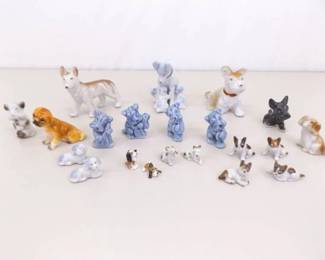 Lot of Vintage Miniature Porcelain Dog Figurines