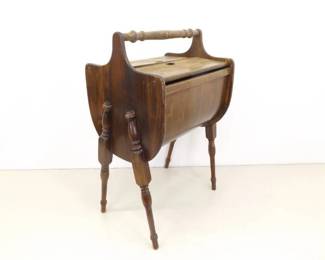 Vintage Wood Sewing Floor Caddy