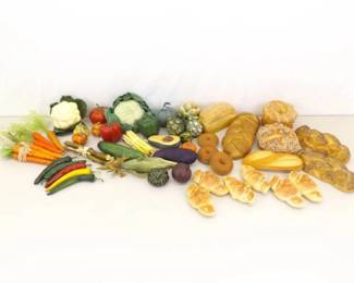 Large Lot of Prop Vegetables and Prop Breads 