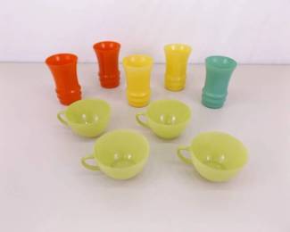 9 Piece Vintage Anchor Hocking Tumblers and Coffee Cups