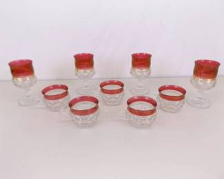 Lot of 9 Kings Crown Tumblers and Punch Glasses