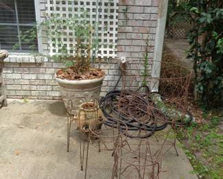 Metal Plant Stands, Yellow Rose