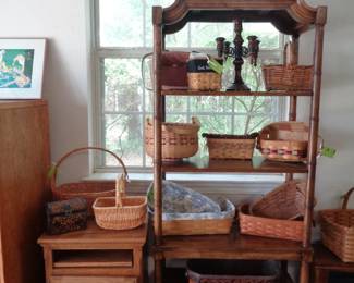 Vintage Display Cabinet, Rolling Storage Cabinet, Longaberger Baskets