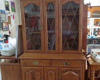 Ethan Allen 2 piece Lighted China Cabinet