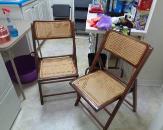 Vintage Cane Folding Chairs