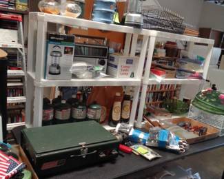 Vintage Camping items, Hurricane Lamps