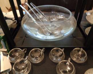 Vintage 16 pc Moderno Punch/Salad Bowl Set