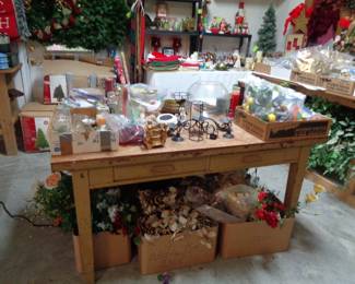Vintage Work Table, Candles, Florals