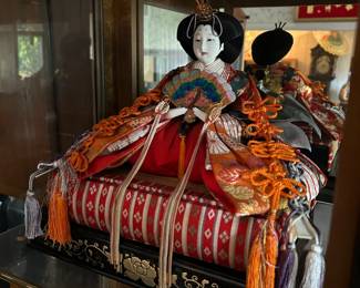 Japanese Hina Emperor & Empress Porcelain Doll Set