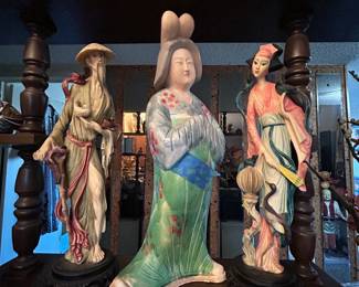 Chinese Lady Glazed Ceramic Figure
