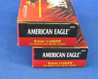 Lot 123. 100 American Eagle 9mm rounds