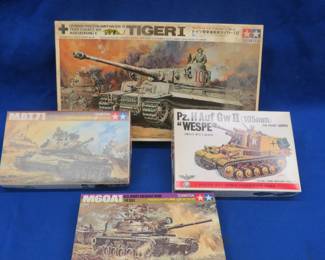 Lot 77. Four WWII model tanks, unsure of completeness