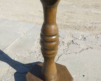 Lot 186. 38 inches tall oak plant pedestal