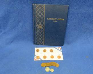 Lot 100. A Whitman penny book beginning at 1941 with contents and other mixed pennies from multiple generations