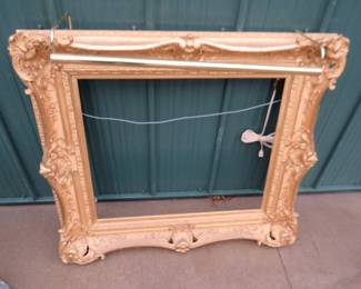 Lot 291. Gilded wooden picture frame with working removeable light. 42" x 38"