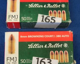 Lot 205. 100 Sellier & Bellot 9mm Browning Court .380 Auto rounds