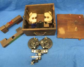 Lot 83. Vintage BL additive effective power phoropter in a wooden case. Case cover is loose.