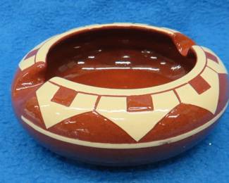 Lot 142. Pine Ridge Sioux Indian ashtray signed B. Talbot