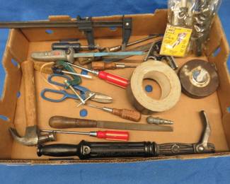 Lot 131. Misc. hand tools including a vintage nail puller