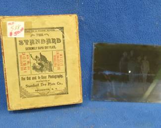 Lot 286. Antique photographic glass plate negatives