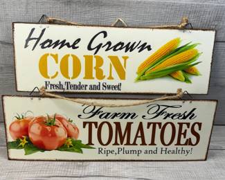 METAL VEGETABLE WALL DECOR CORN TOMATOES