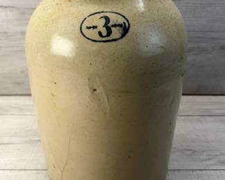 VINTAGE 3 GALLON RUSTIC STONEWARE CROCK