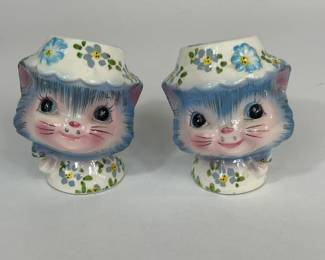 VINTAGE LEFTON MISS PRISS KITTY CAT SALT & PEPPER SHAKERS