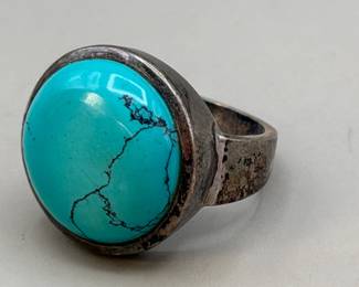 STERLING SILVER RING W NATURAL STONE