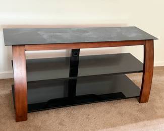 TEMPERED GLASS 3 TIER TV STAND MEDIA CENTER