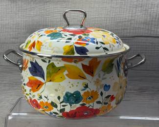THE PIONEER WOMAN TIMELESS FLORAL 4 QUART ENAMEL DUTCH OVEN