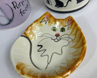 KITTY CAT COFFEE CUPS SPOON REST & PET BOWLS