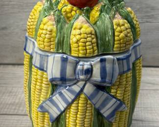 FITZ AND FLOYD VEGETABLE GARDEN BOUQUET JAR CANISTER