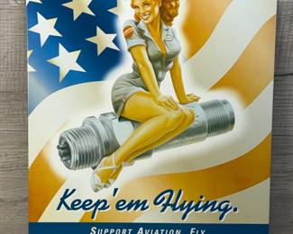 AUTOLITE AVIATION SPARK PLUGS METAL SIGN