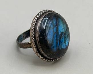 SILVER RING WITH NATURAL STONE
