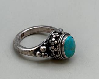 925 STERLING SILVER RING WITH NATURAL STONE