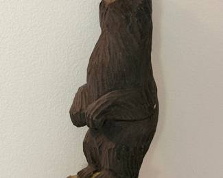 CARVED BEAR WALKING STICK 2 PIECE