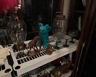 Carved wooden animals