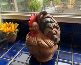 Rooster ceramic cookie jar made 1988