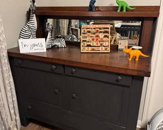 Oak dresser, doubled as changing table