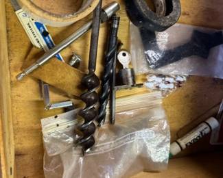 Vintage woodworking Auger bits  - Russell Jennings or Irwin  Auger Pits lead screw tip