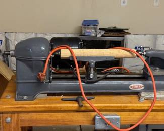 Vintage Dunlap wood lathes a brand historically sold by Sears, Roebuck and Co.