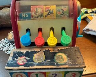 Vintage Fisher-Price Wooden Cash Register 1960's